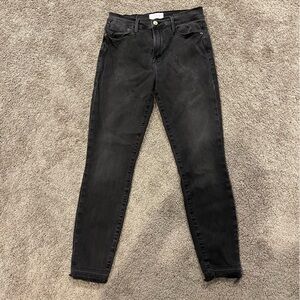 Frame Black Faded Wash Le High Skinny Crop Jeans - Womens 28